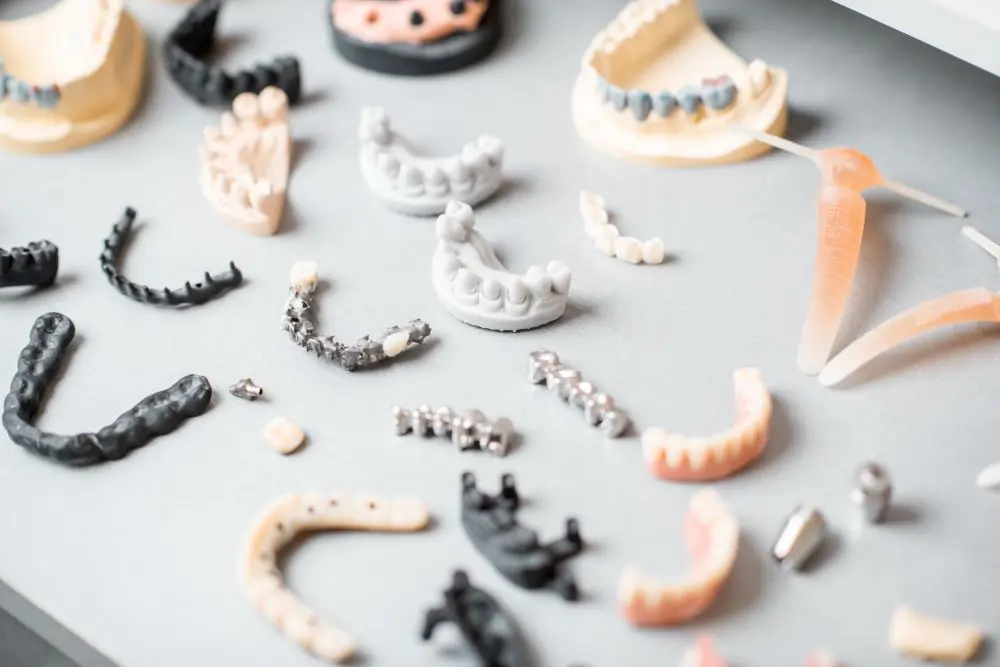最新消息 2 artificial jaw models with dental implants 75B5H9D 1