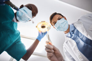 low angle shot of two dentists getting ready to pe 2023 11 27 05 25 41 utc